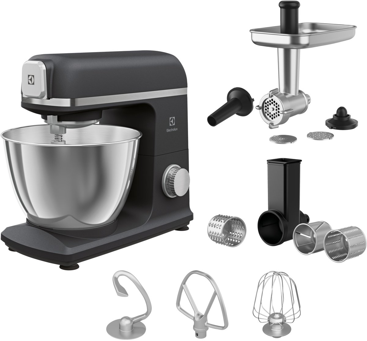 Electrolux E5KM1-6GBP keukenmachine 1200 W 5 l Zwart, Grijs