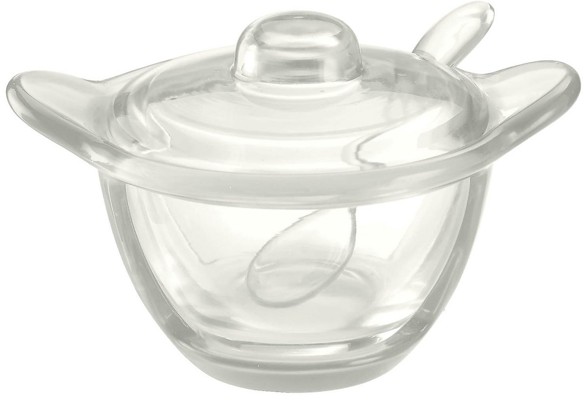 Guzzini Gocce Parmezeaanse kaas/suikerpot met lepel transparant - 0.2Ltr