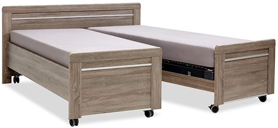 B Bright Bed Bienne Tradi uitrijdbaar - 180 x 200 cm - truffel eiken