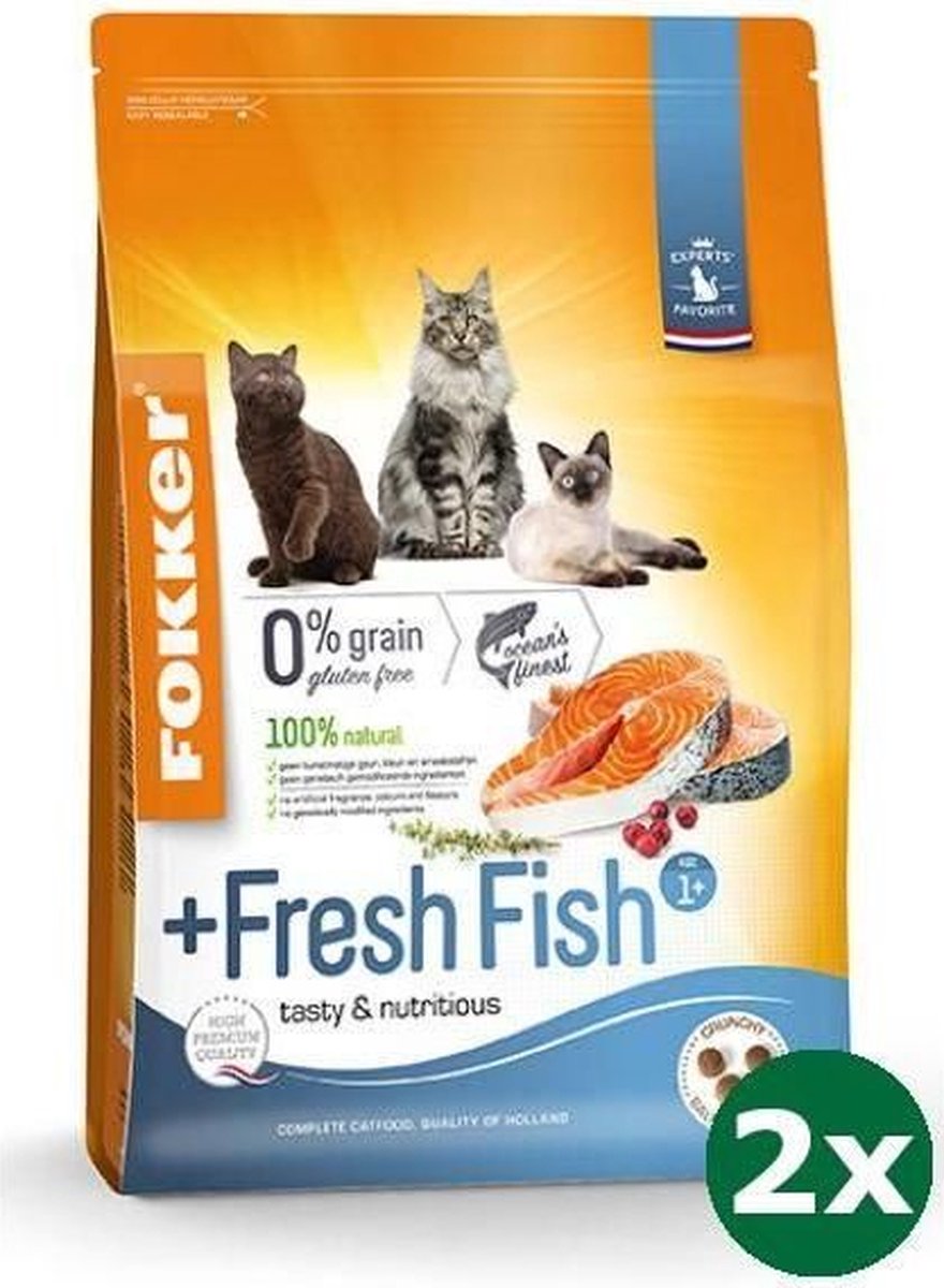 Fokker kat +fresh fish kattenvoer 2x 2,5 kg