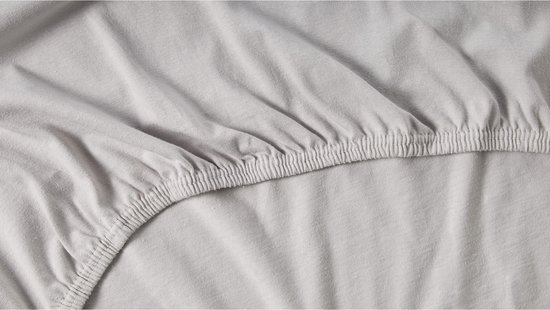 Drap-housse Beter Bed Select Jersey pour Topper Split - 100% Coton - 160 x 220 cm - Gris Clair