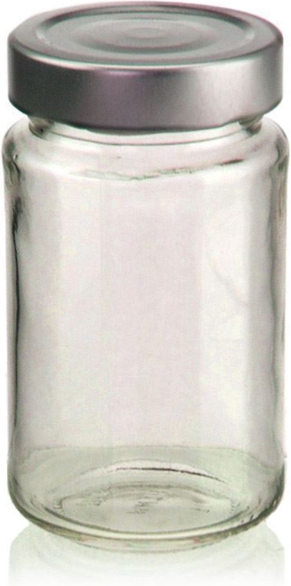 Ornina - Luxe 250ml ronde glazen potjes - kruidenpotten - theepot