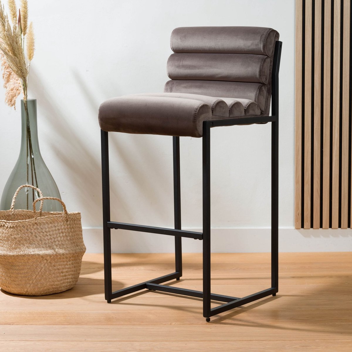 Barkruk designkruk industrieel 75 cm velvet Tony