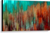 WallClassics - Canvas  - Blauw/Oranje Verfvegen - 90x60 cm Foto op Canvas Schilderij (Wanddecoratie op Canvas)