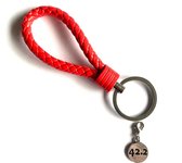 Sleutelhanger - Rood - Hardlopen - Marathon - 42,2 kilometer - Sport - Hanger - Leer - Kleur - Sportsieraad - Sieraad - Sportsieraden - Sieraden - Team - Teamkado