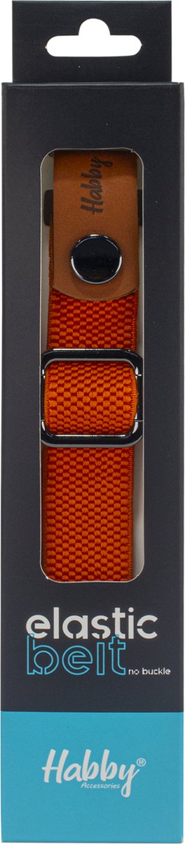 Elastische broekriem zonder gesp – 1 stuk - Oranje - Maat M/L - Breedte 25 mm - Vanaf 80 cm tot 130 cm