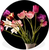 WallCircle - Wall Circle - Wall Circle - Tulipes - Nature Morte - Fleurs - Aluminium - Dibond - 30x30 cm - Intérieur et Extérieur