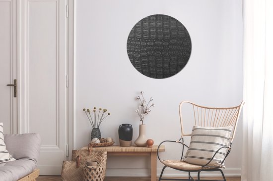 WallCircle - Wall Circle - Wall Circle - Cuir - Structure - Peau Animale - Aluminium - Dibond - 60x60 cm - Intérieur et Extérieur
