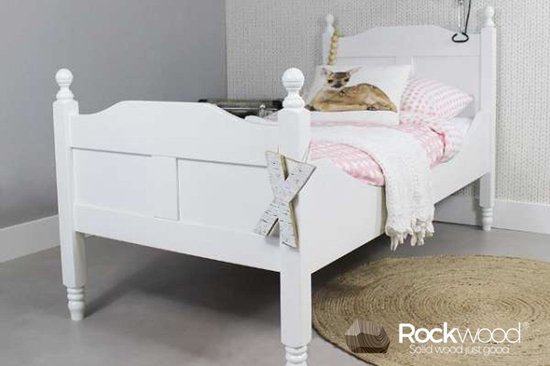 Rockwood® Peuterbed Amalia Wit inclusief montage met lattenbodem en bedhekje wit