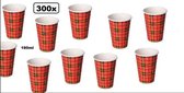 300x Gobelet karton 180cc Diamant écossais - tasses à café thé limonade lait sucre bureau café à emporter