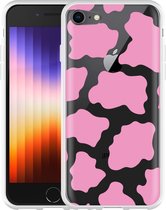 iPhone SE 2022 hoesje Roze Koeienvlekken - Designed by Cazy