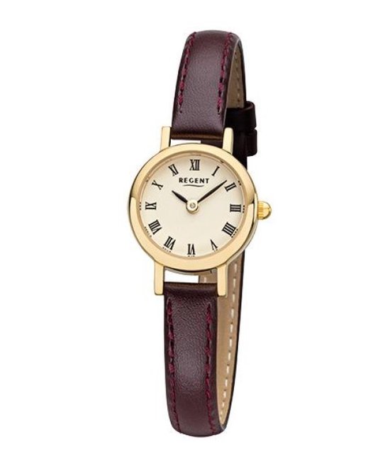 Regent dameshorloge XS analoog kwarts leer 12111105
