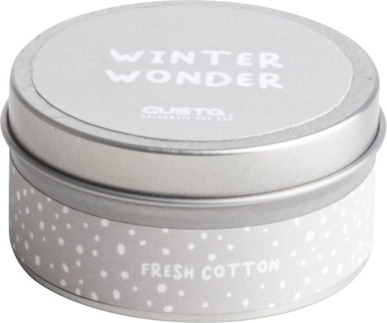 Gusta Geurkaars in blik ‘Winter wonder’ Fresh Cotton