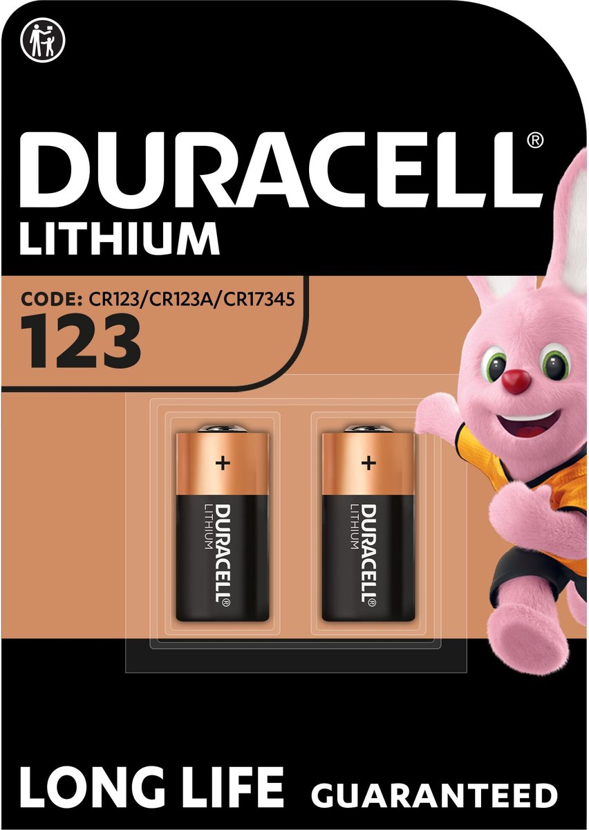 De Duracell High Power Lithium 123-batterij 3V (CR123 / CR123A / CR17345) - 2 stuks - Duracell