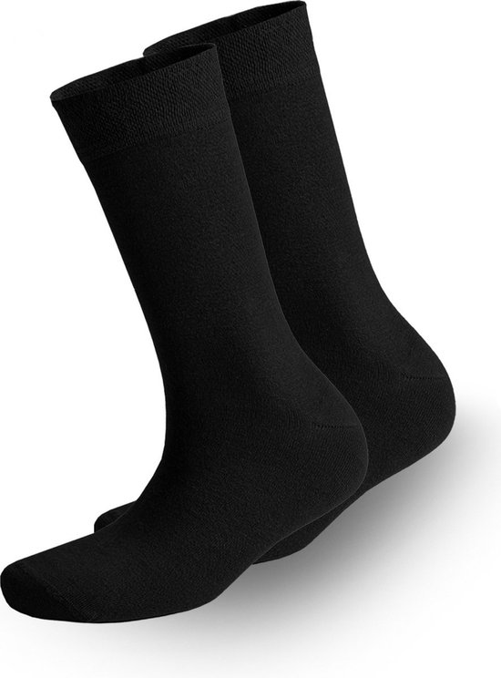 Bamboelo - Chaussettes en Bamboe - Taille 39-42 - Couleur Zwart - 2 Paires Noir - 80% Bamboe