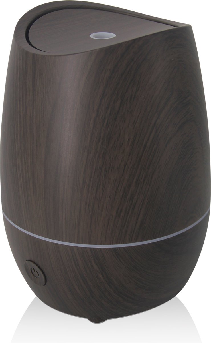 Aroma verdamper electric diffuser dark wood dark brown 350ml 7 led kleuren luchtbevochtiger geurverspreider
