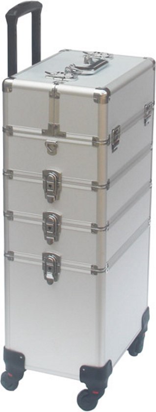 Inpakken naald Pool Aluminium visagie koffer, nagel koffer, make-up koffer, kappers trolley /  beauty case... | bol.com