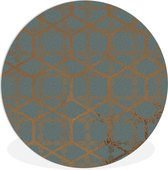 WallCircle - Wandcirkel ⌀ 60 - Goud - Patronen - Lijn - Ronde schilderijen woonkamer - Wandbord rond - Muurdecoratie cirkel - Kamer decoratie binnen - Wanddecoratie muurcirkel - Woonaccessoires