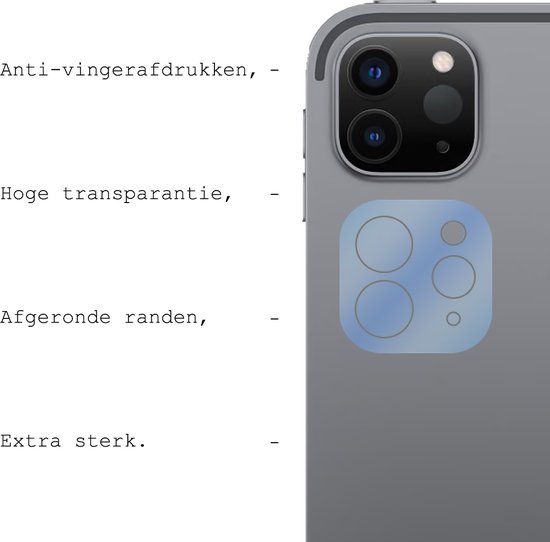 Convient pour iPad Pro 2020 (12,9 pouces) Protecteur d'écran pour appareil photo en Glas Tempered Glass - Convient pour iPad Pro 2020 (12,9 pouces) Protecteur d'écran pour appareil photo - 2 pièces