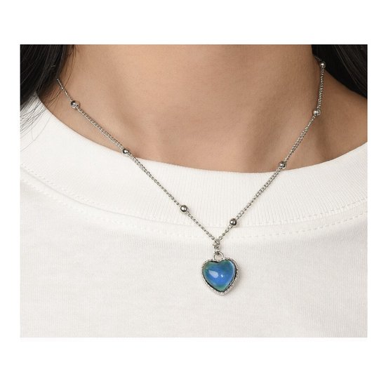 Coeur de température Zoëies - collier - couleur argent - collier d'amour