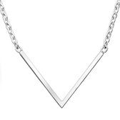 EAR IT UP - Ketting - V - Chevron - 925 sterling zilver - Collier - 40 tot 45 cm - 1 stuk