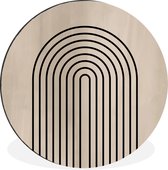 WallCircle - Wandcirkel - Muurcirkel - Strepen - Abstract - Boog - Aluminium - Dibond - ⌀ 90 cm - Binnen en Buiten
