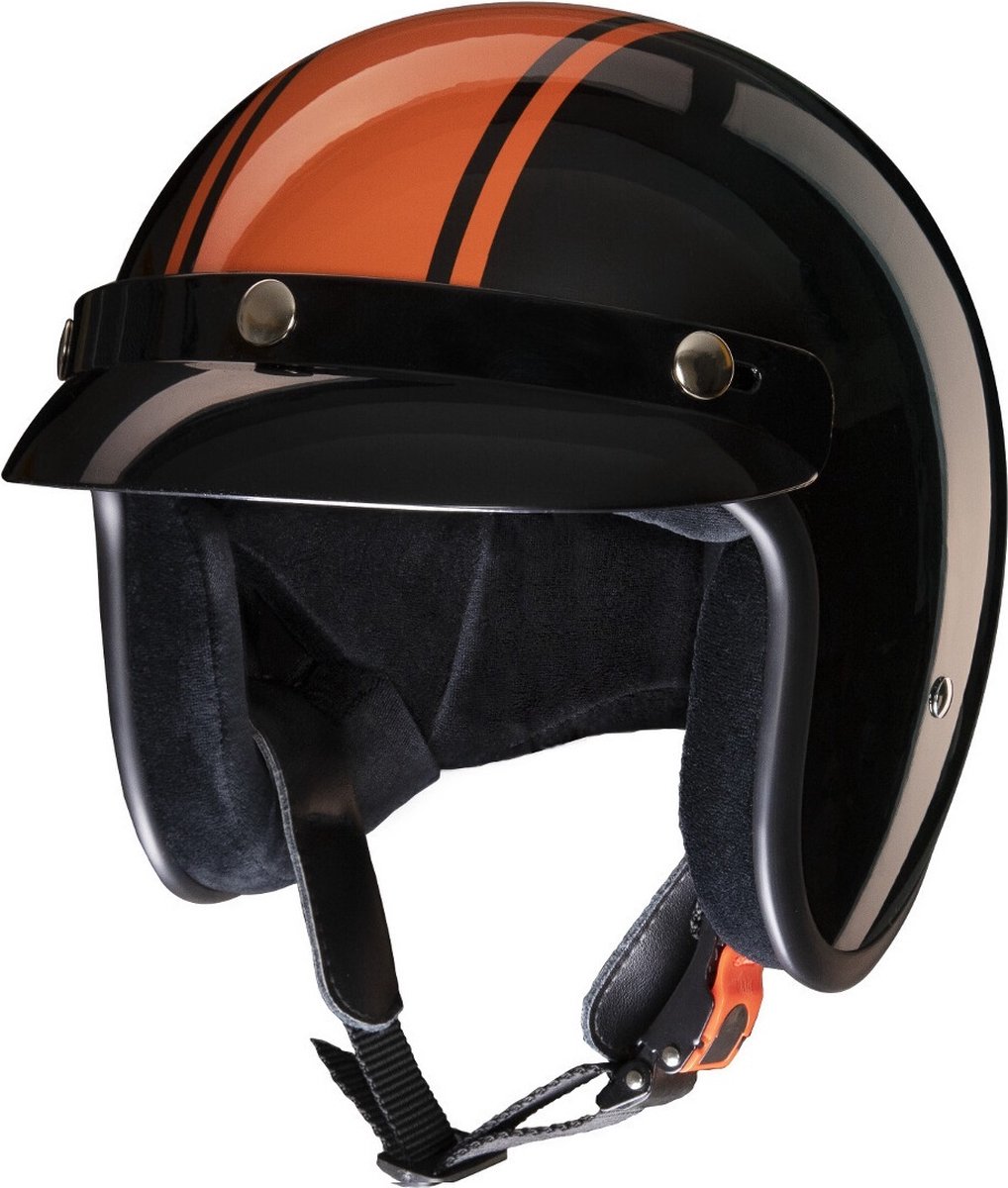 Redbike RB-676 | jethelm zwart-oranje | maat XL