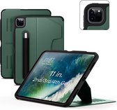 Zugu case - iPad Pro 11 Gen 4, 3 & 2 (2022/2021/2020) - oersterke luxe flip-over case - volledige 360˚ bescherming – met multifunctionele standaard functie – geschikt voor Apple Pencil - Pine