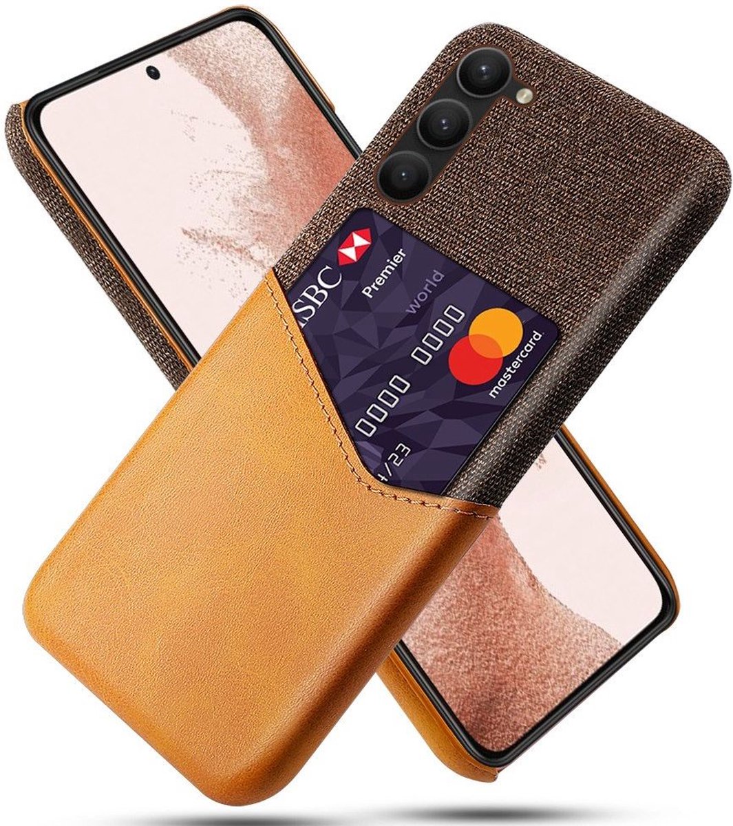 Hoesje met Kaarthouder Back Cover Bruin Geschikt voor Samsung Galaxy S23 Plus