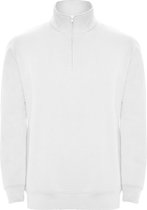 Witte sweater met halve rits model Aneto merk Roly maat XL