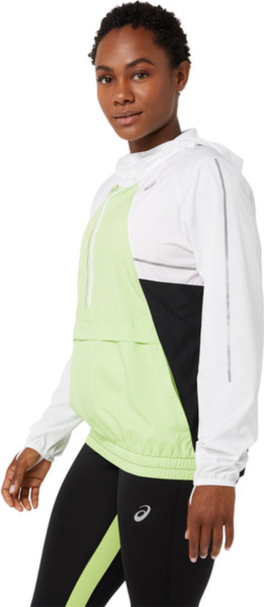 ASICS Lite-Show Jacket Dames - sportjas - wit/groen - Vrouwen