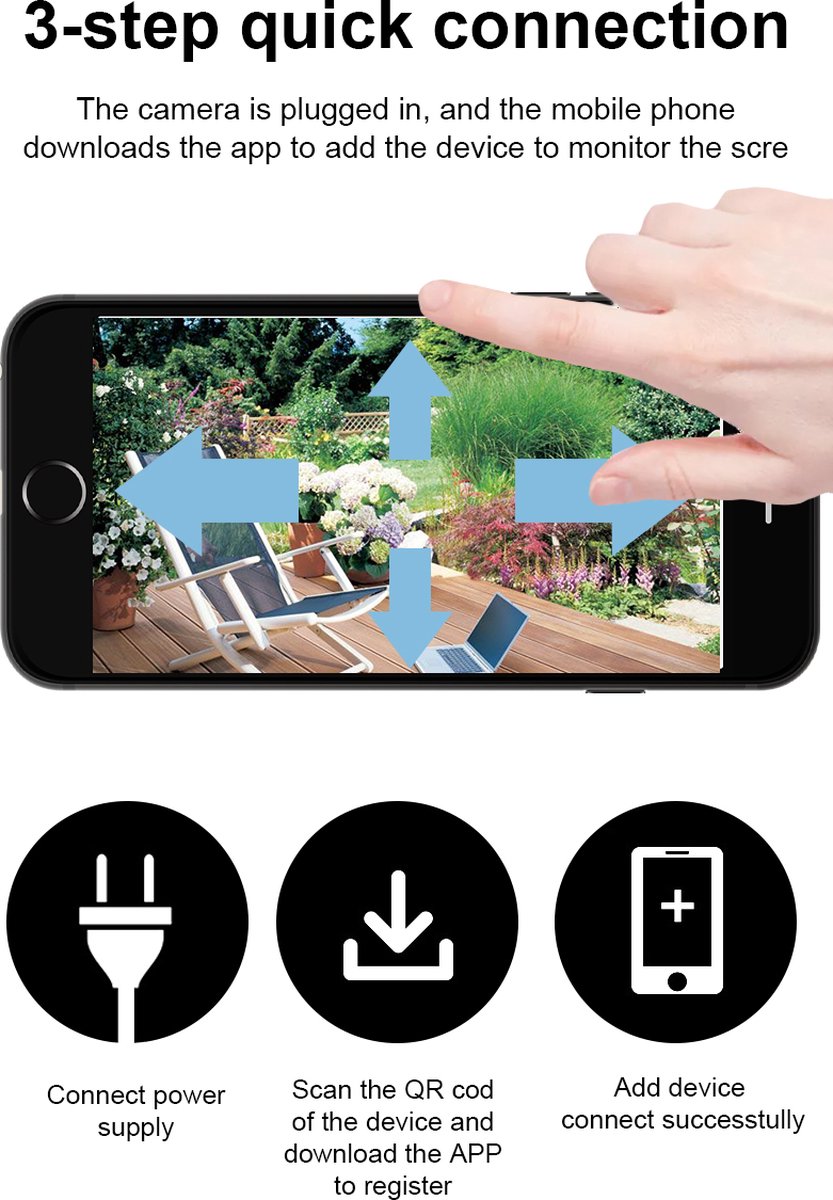 Fuegobird Y17 Smart Waterdichtheid IP66 IP camera - buiten - draai- en kantelbaar - Ondersteuning 2.4G/5G WIFI - 3MP - PTZ IP Camera – foto 5