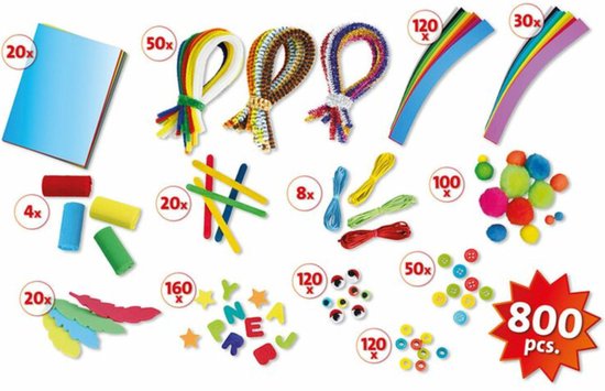 Lena - Jumbo Knutselkoffer - 800 onderdelen - Hobbypakket