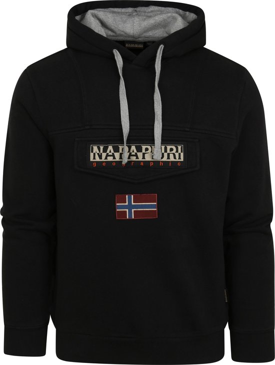 Napapijri - Burgee Sweater Zwart - Heren - Maat M - Modern-fit