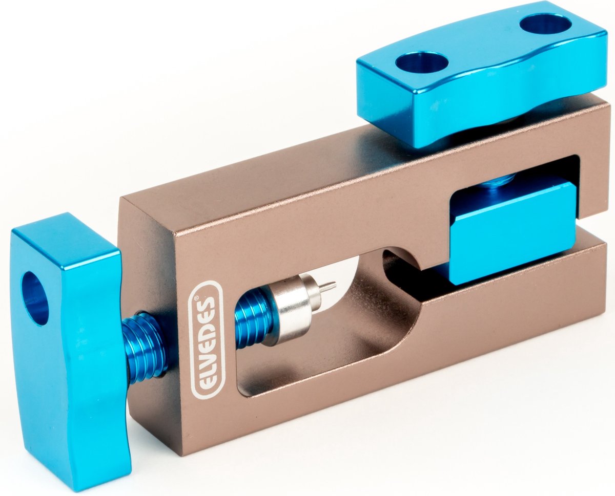 Elvedes Nippelpers voor hydroslang - Geschikt voor hydraulische remsystemen - Zilver en blauw - Voor professioneel gebruik