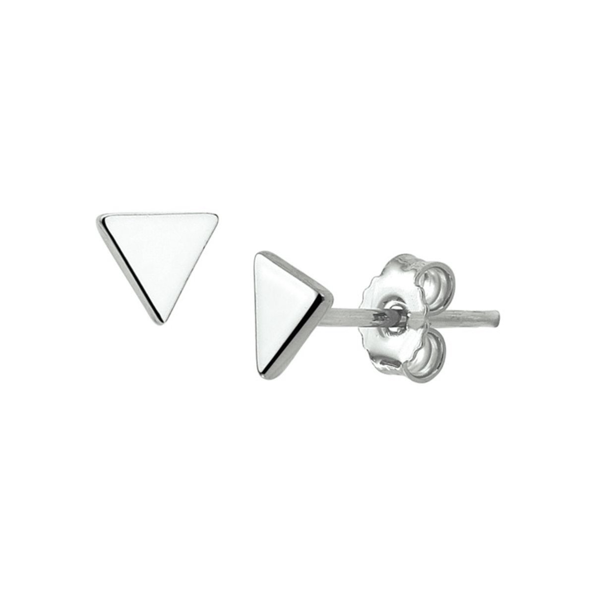 Zilveren oorknoppen driehoek