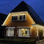 Rideau LED Luksus™ - Éclairage Icicle | Dual LED bicolores 360 Blanc Extra chaud + Blanc froid | pour dedans et dehors | 10,6 + 10 mètres de cordon | 9 modes d'éclairage et fonction de minuterie