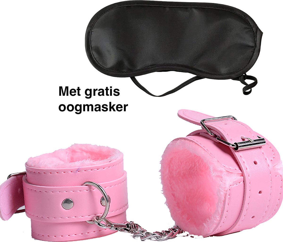 Handboeien - Pluche handboeien - Handboeienset - Roze - Met oogmasker - Erotiek - Sexspeeltjes - BDSM