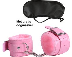 Handboeien - Pluche handboeien - Handboeienset - Roze - Met oogmasker - Erotiek - Sexspeeltjes - BDSM