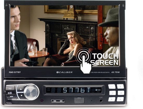Autoradio avec écran souple Bluetooth et 1 Din - écran tactile de 7 pouces  avec entrée pour caméra de recul - 4 x 75 Watt (RMD577BT)