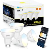 Aigostar 10FW6 - Slimme Lampen GU10 - Smart Lamp - Wifi LED Verlichting - Dimbaar - Warm Wit - 6W - 4 stuks