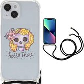 Shockproof Case Geschikt voor iPhone 14 Telefoonhoesje met doorzichtige rand Boho Skull