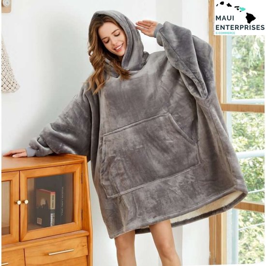 The Blanky Hoodie - Hoodie Deken - Blanket Hoodie - Oversized Hoodie - Lichtgrijs - Grijs