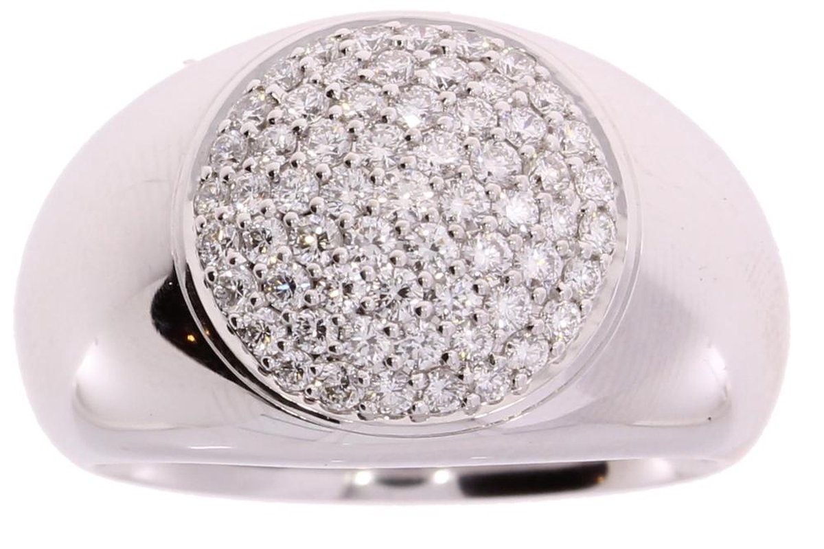 Damesring - witgoud - 14 karaat - diamant 0.73 crt totaal - Gewicht 6.00 gram - Maat 55/17.5 - - LeChic - Model RB830R73-uitverkoop Juwelier Verlinden St. Hubert – van €2925,= voor €1995,=