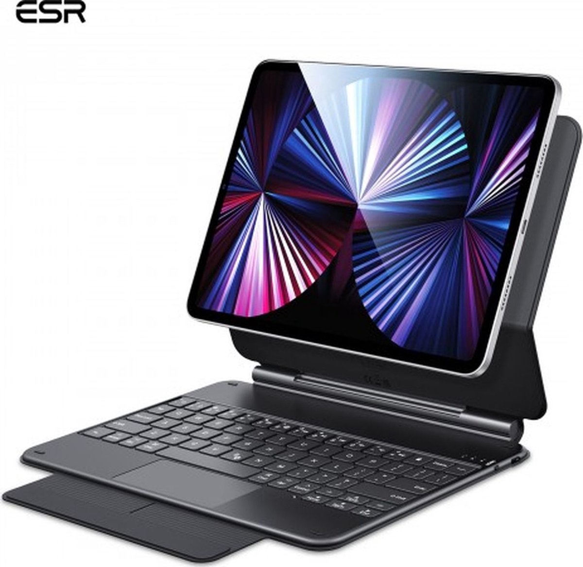 Apple iPad Pro 12.9 (2021) Hoes - ESR - Rebound Keyboard Serie - Hard Kunststof Bookcase - Zwart - Hoes Geschikt Voor Apple iPad Pro 12.9 (2021)
