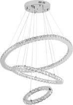 72W LED Kristal Hanglamp 3 Ringen 72 W  (Φ 20cm - 40cm - 60cm )  Koudwit [Energieklasse A++]. plafondlamp  eetkamer woonkamer