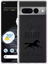 Google Pixel 7 Pro Hoesje Life is Better with Horses - Designed by Cazy