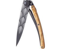 Deejo - 1GB000105 - Zakmes - roestvrij staal en jeneverbes hout - 37g - Art Déco