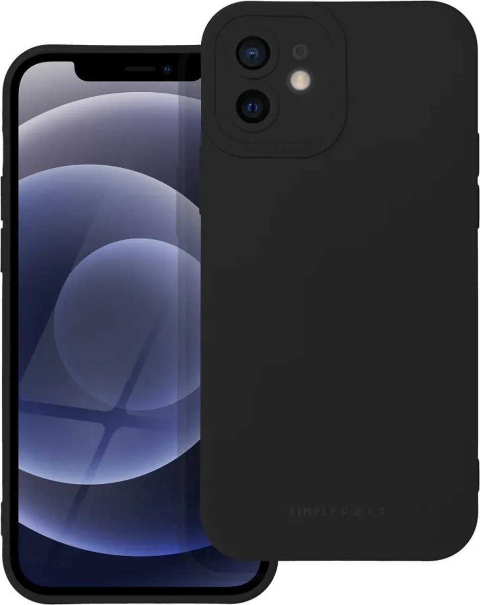 Roar Luna Camera Pro Siliconen Back Cover hoesje iPhone 12 - Zwart