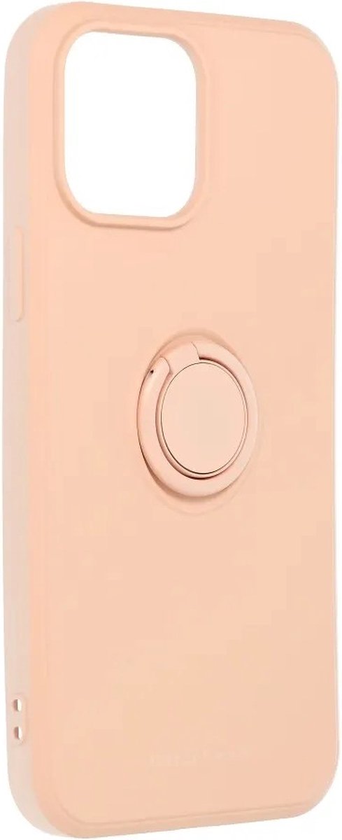 Roar Amber Siliconen Back Cover hoesje met Ring iPhone 13 Pro Max - Roze